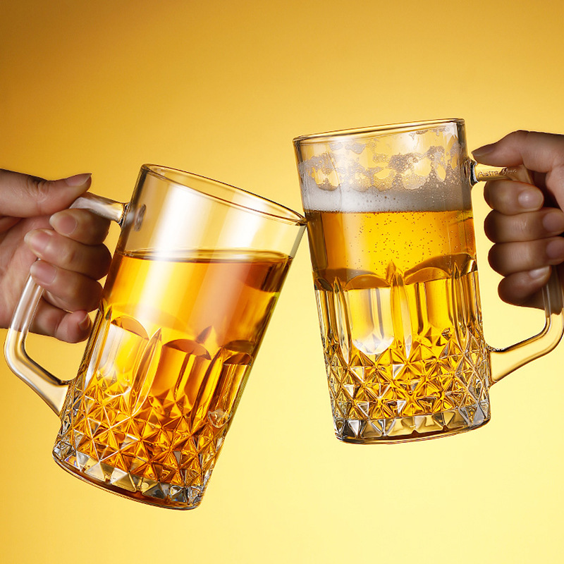 Beer Mug Handled - 600ml/1000ml Beer Glass with Handle Classic