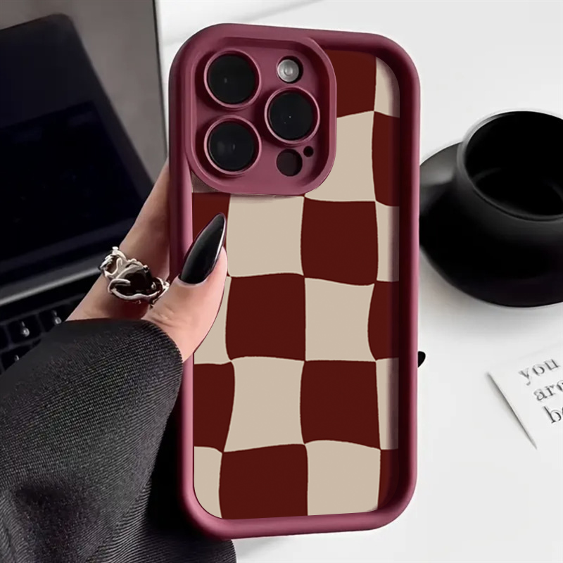 Wine & Beer Tours Of Nova Scotia - Wine Red Deform Grid Pattern Phone