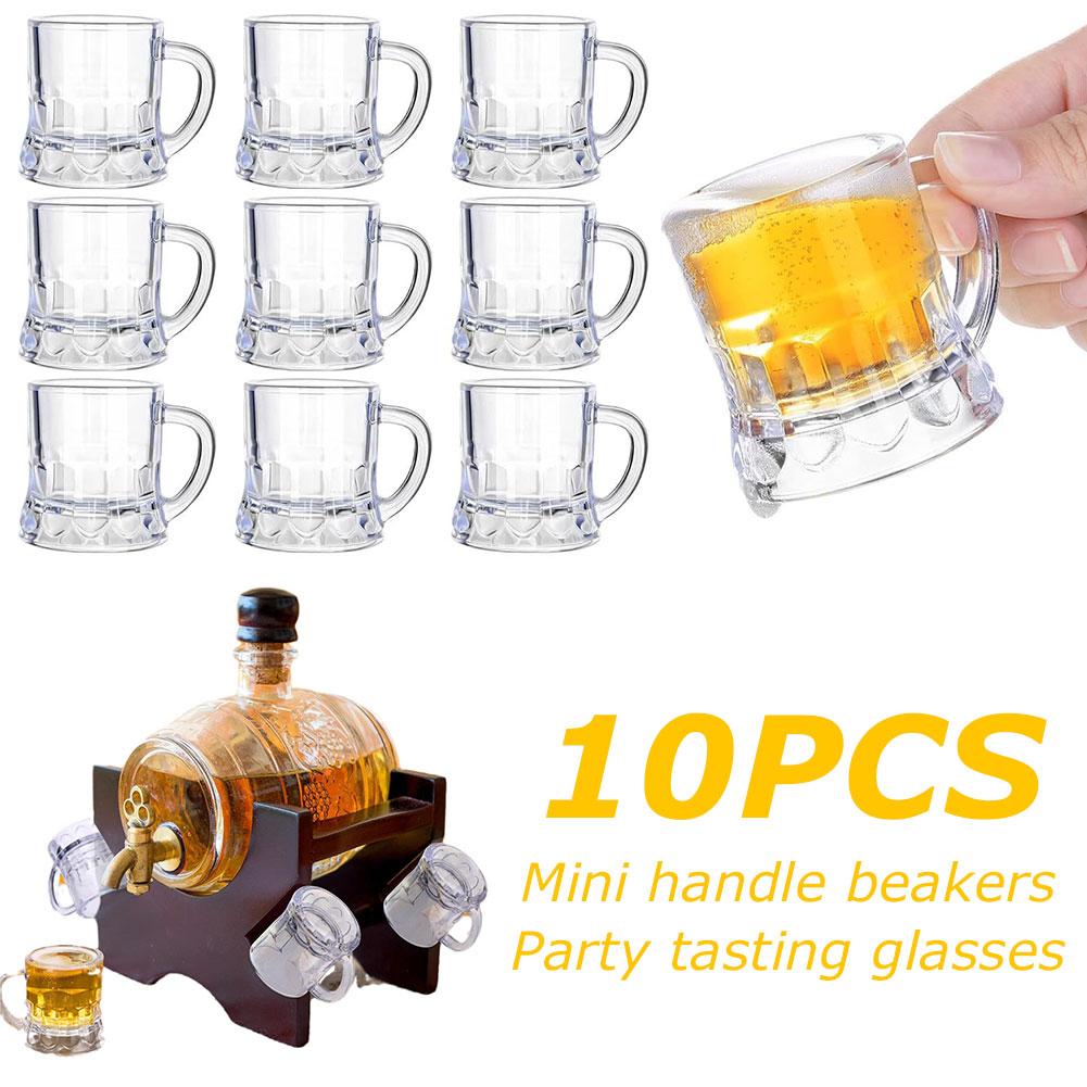 10PCS 30ml Beer Cup Small Hand - Beer Mug Handled 评论和价格