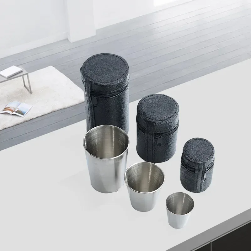 4Pcs Outdoor Travel Stainless  - Whisky Beer And Wine 评论和价格