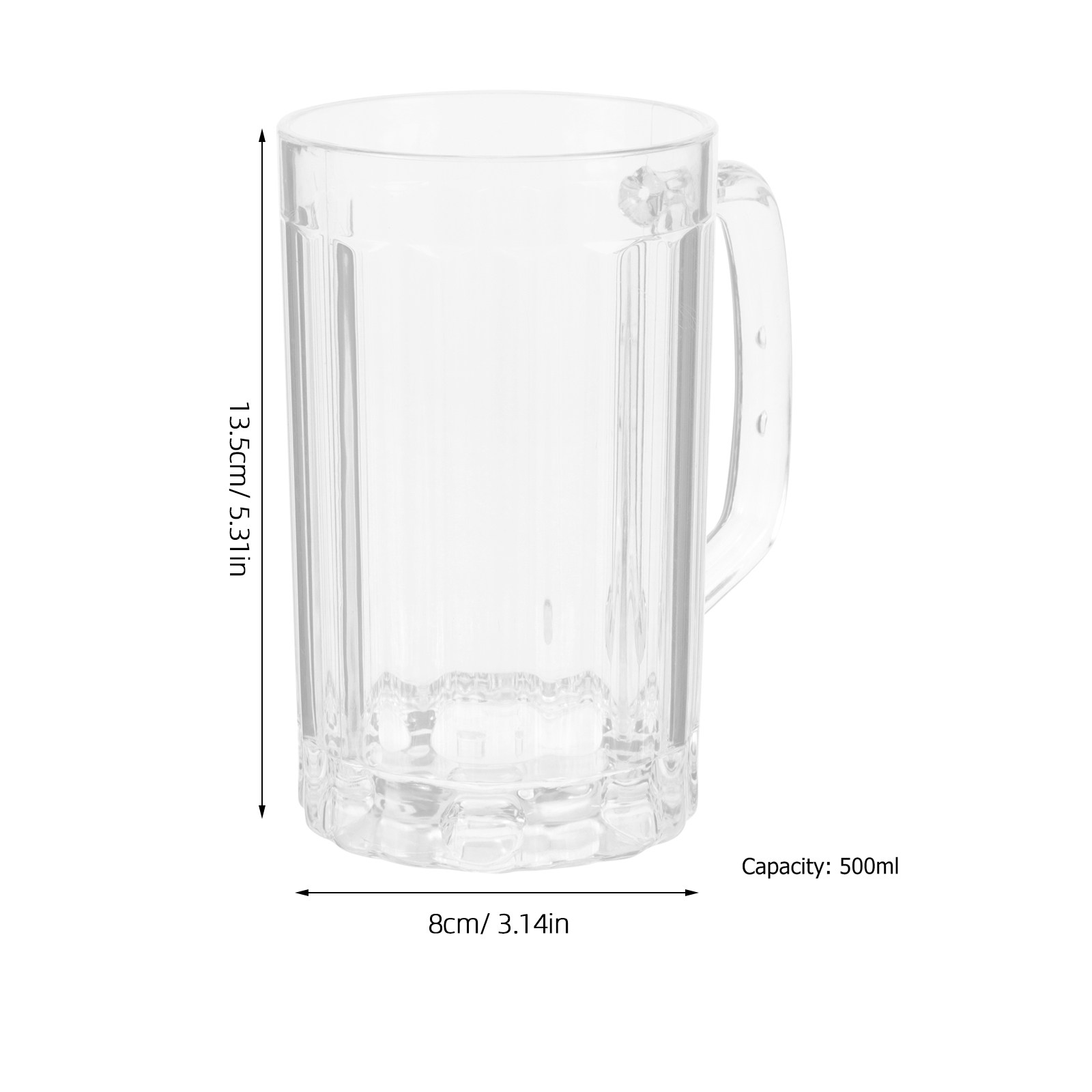 2Pcs 500Ml High-Quality Plasti - Beer Mug Handled 评论和价格