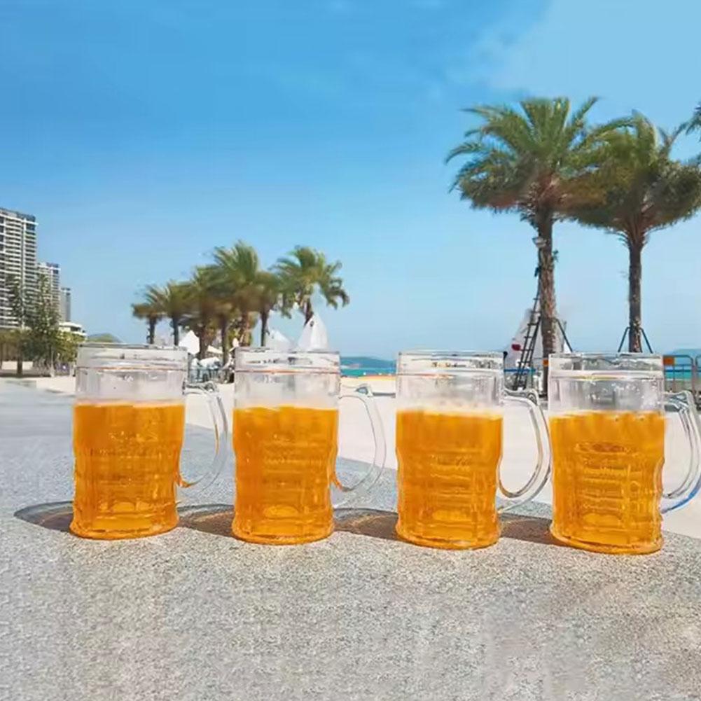 1/2Pcs Double Beer Glass with  - Beer Mug Handled 评论和价格