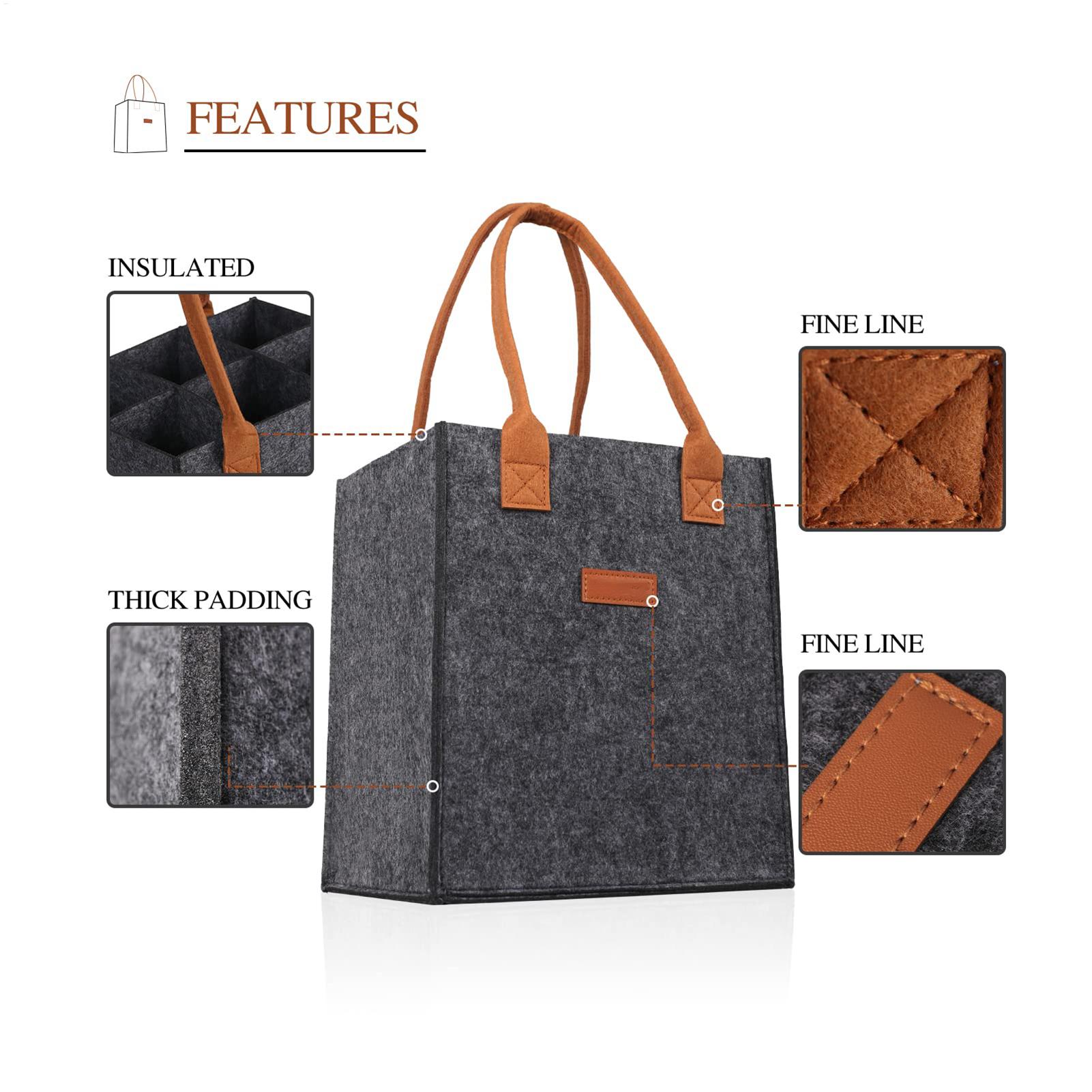 Wine Glass Tote Bag 6 Partitio - Beer Wine Grocery 评论和价格