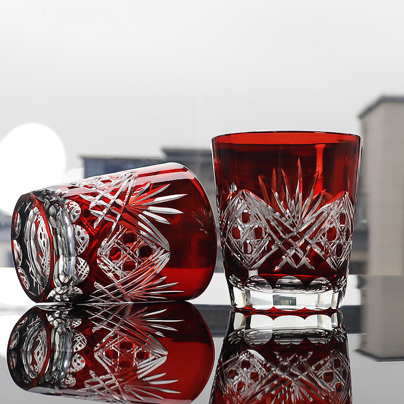 Red Edo Crystal Whisky Glass J - Whisky Beer And Wine 评论和价格
