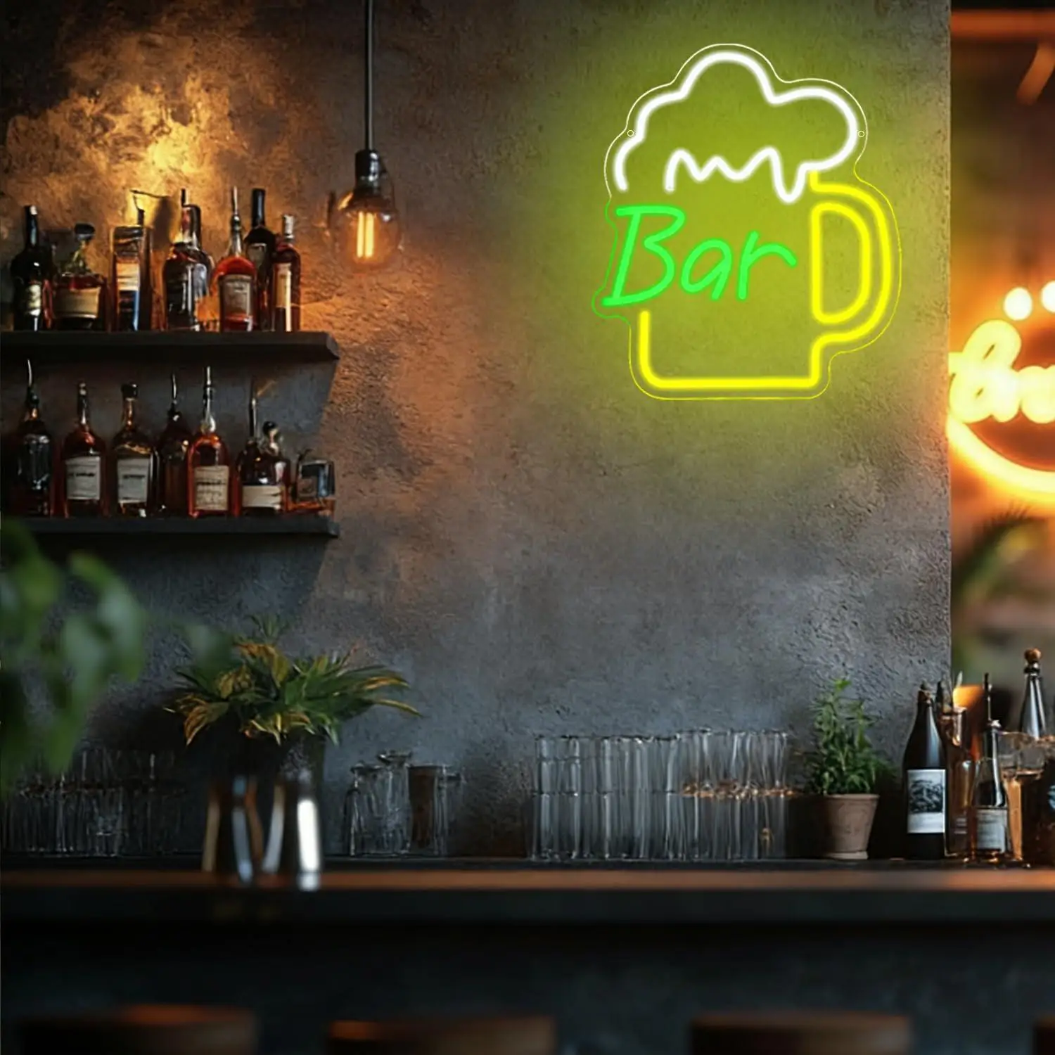 Beer Bar Neon Sign USB Dimmabl - Beer & Wine Grab 评论和价格