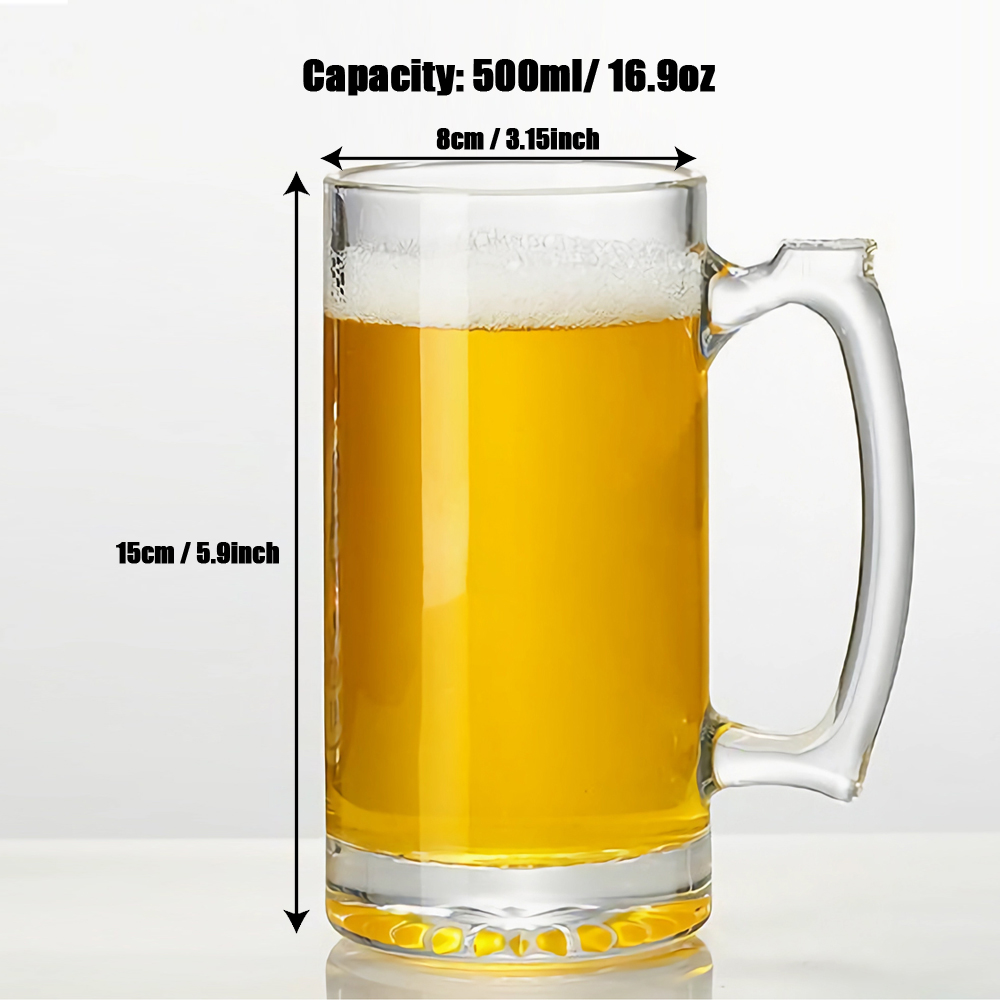 Personalized Beer Glass 500ml/ - Beer Mug Handled 评论和价格