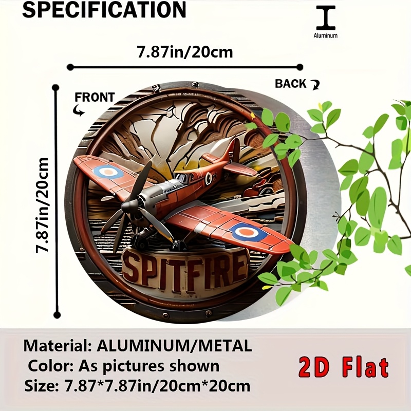 2D Flat - 1pc Vintage Spitfire - Wine Tag Label 评论和价格